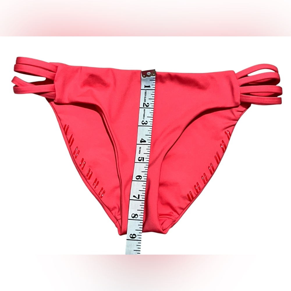Hurley Carissa Moore Aloha Strappy Moderate‎ Coverage bikini Bottom small pink - Picture 4 of 11